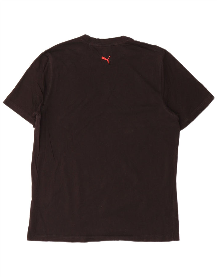 Puma Mens Graphic T-Shirt Top Grande Algodão Preto