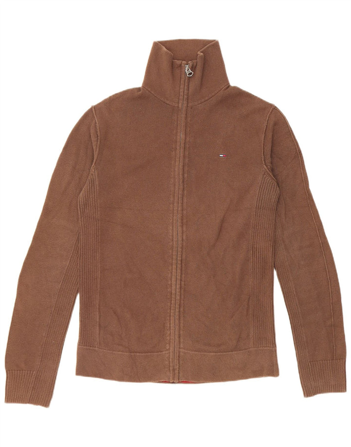 Suéter cardigã masculino Tommy Hilfiger algodão marrom médio