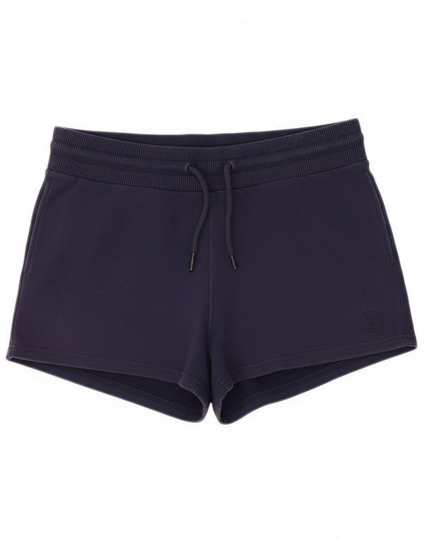 Shorts esportivos femininos Superdry UK 10 pequeno algodão azul marinho