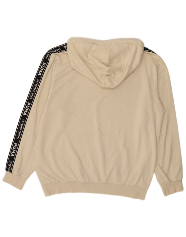 Puma masculino gráfico solto ajuste moletom com capuz médio off white colorblock