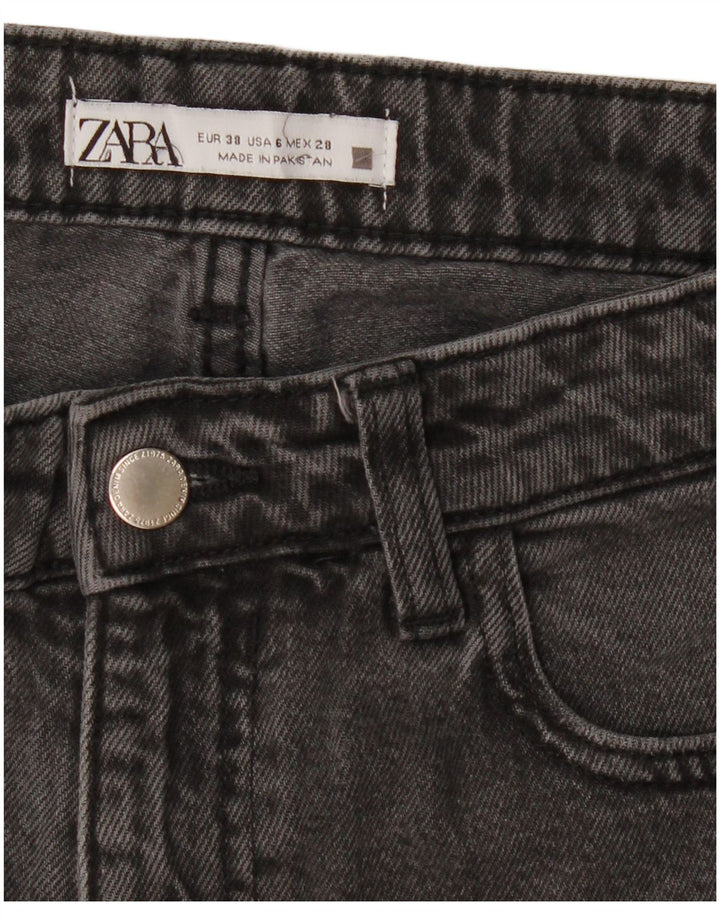 Zara Jeans Cônicos Femininos EU 38 Pequeno W28 L27 Preto