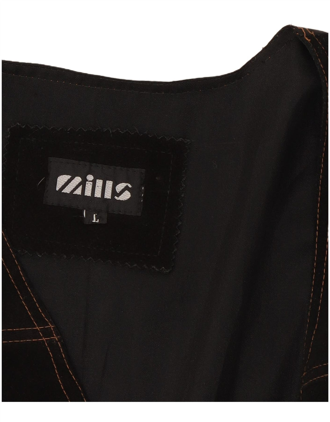 Colete masculino de couro MILLS grande couro preto