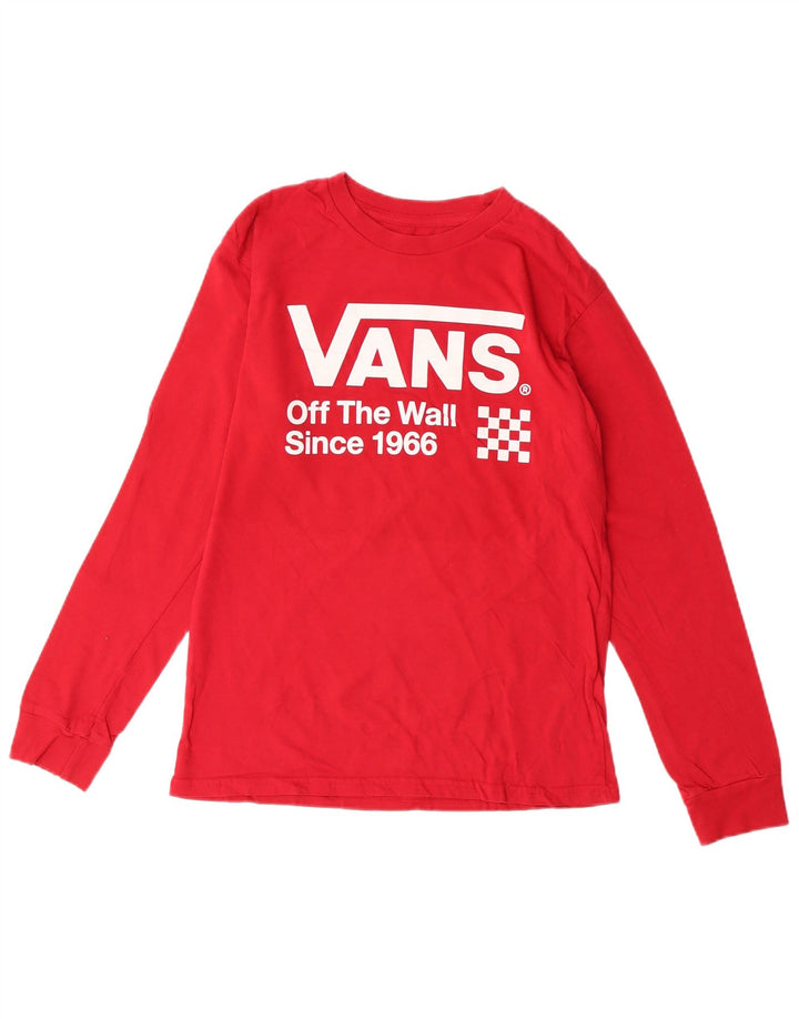 Vans Boys Graphic Top manga comprida 12-13 anos grande algodão vermelho