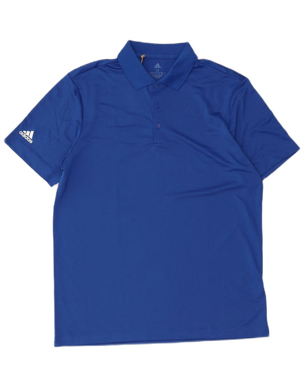 Adidas Mens Camisa Polo Azul Médio Poliéster