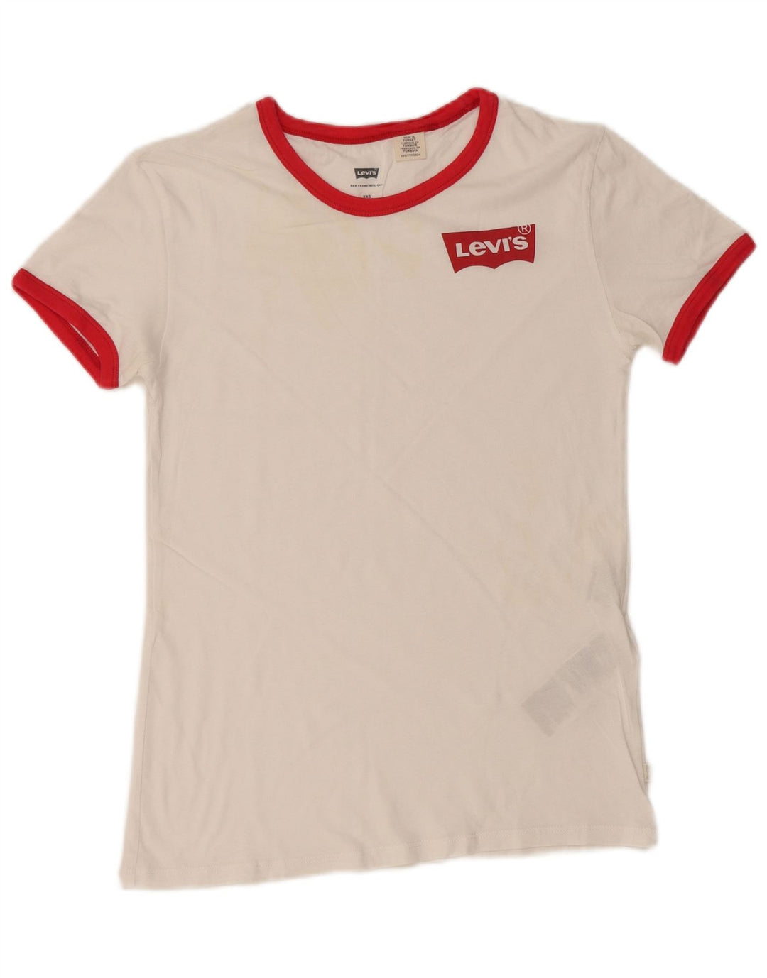 Camiseta feminina LEVI'S Top UK 2 2XS algodão branco