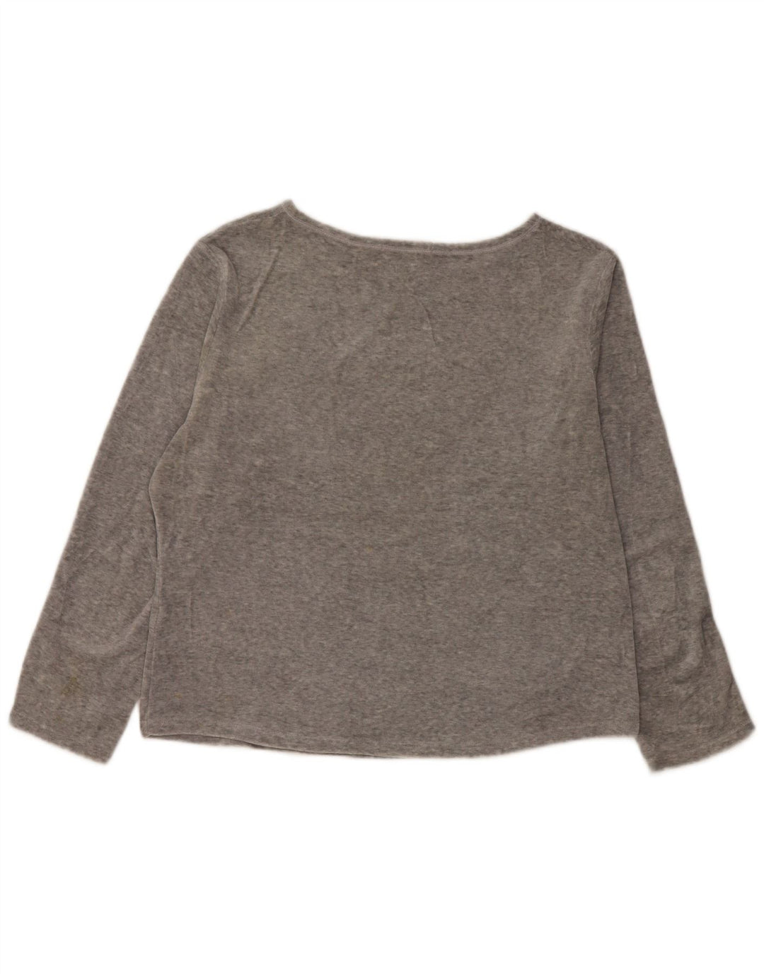 Top feminino Marks & Spencer manga comprida UK 14 poliéster cinza grande