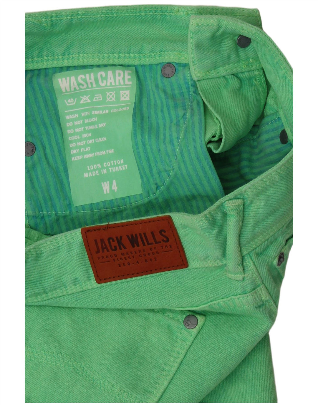 Saia jeans feminina JACK WILLS Reino Unido 4 XS W26 algodão verde