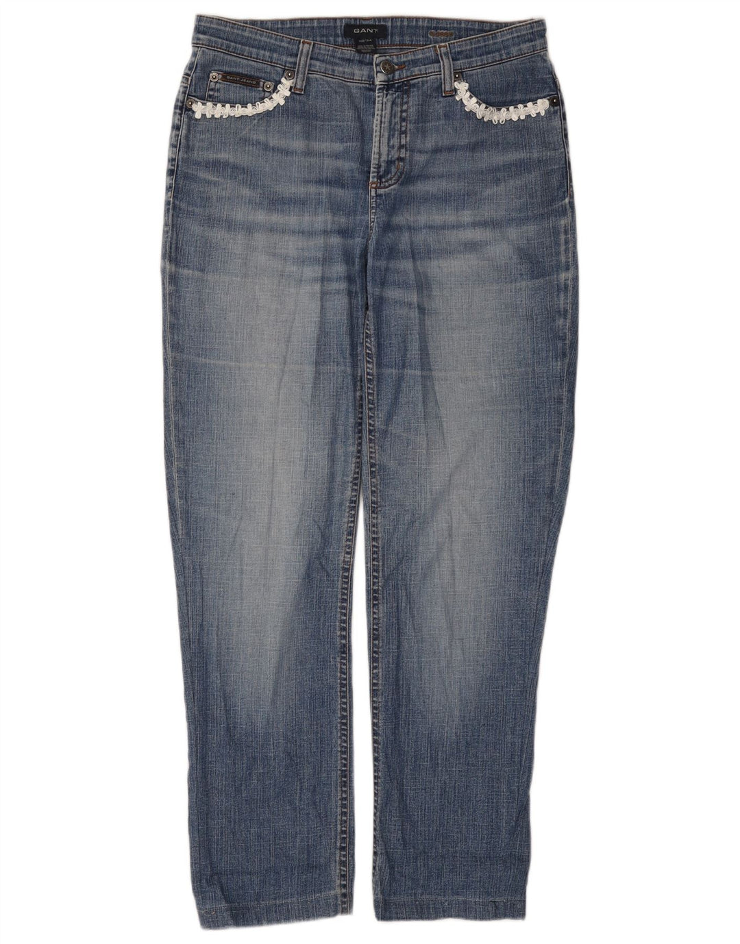 Jeans retos femininos Gant W30 L28 algodão azul
