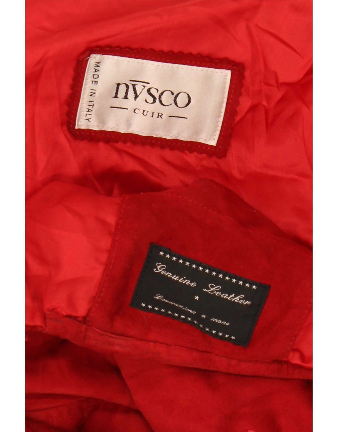 Jaqueta feminina de camurça NVSCO Reino Unido 18 XL couro vermelho