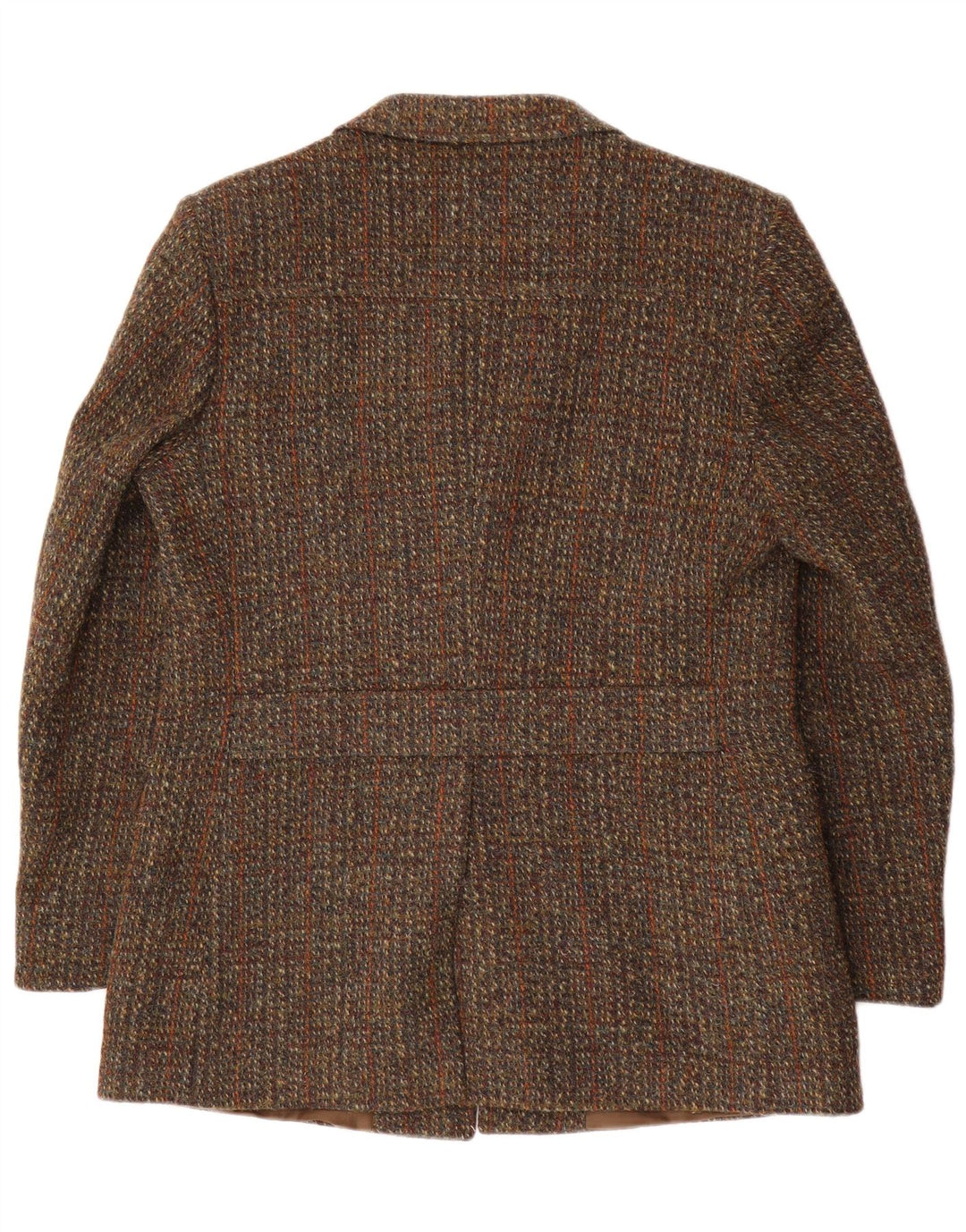Jaqueta blazer masculina de 3 botões Harris Tweed IT 41 grande lã xadrez marrom
