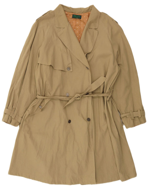 Trench coat feminino vintage solto IT 42 algodão cáqui médio
