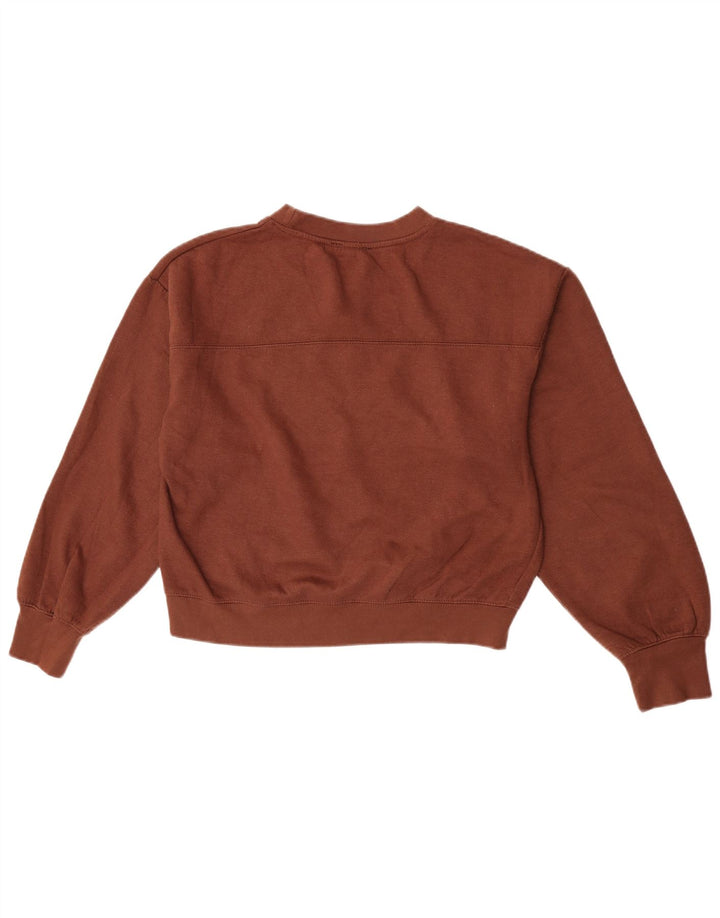 Zara Womens Crop Sweatshirt Jumper Reino Unido 14 Médio Marrom