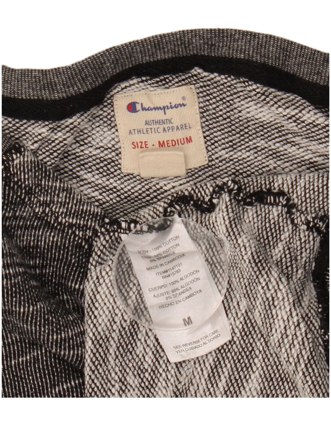 Champion moletom feminino jumper UK 14 algodão manchado cinza médio