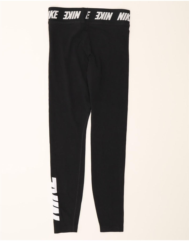 Leggings Nike Femininas Gráficas UK 10 Pequenas Algodão Preto