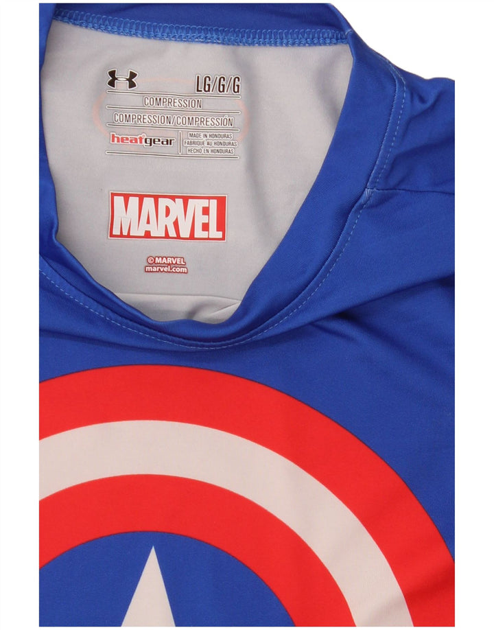 Camiseta gráfica Under Armour Boys Marvel Top 11-12 anos grande azul