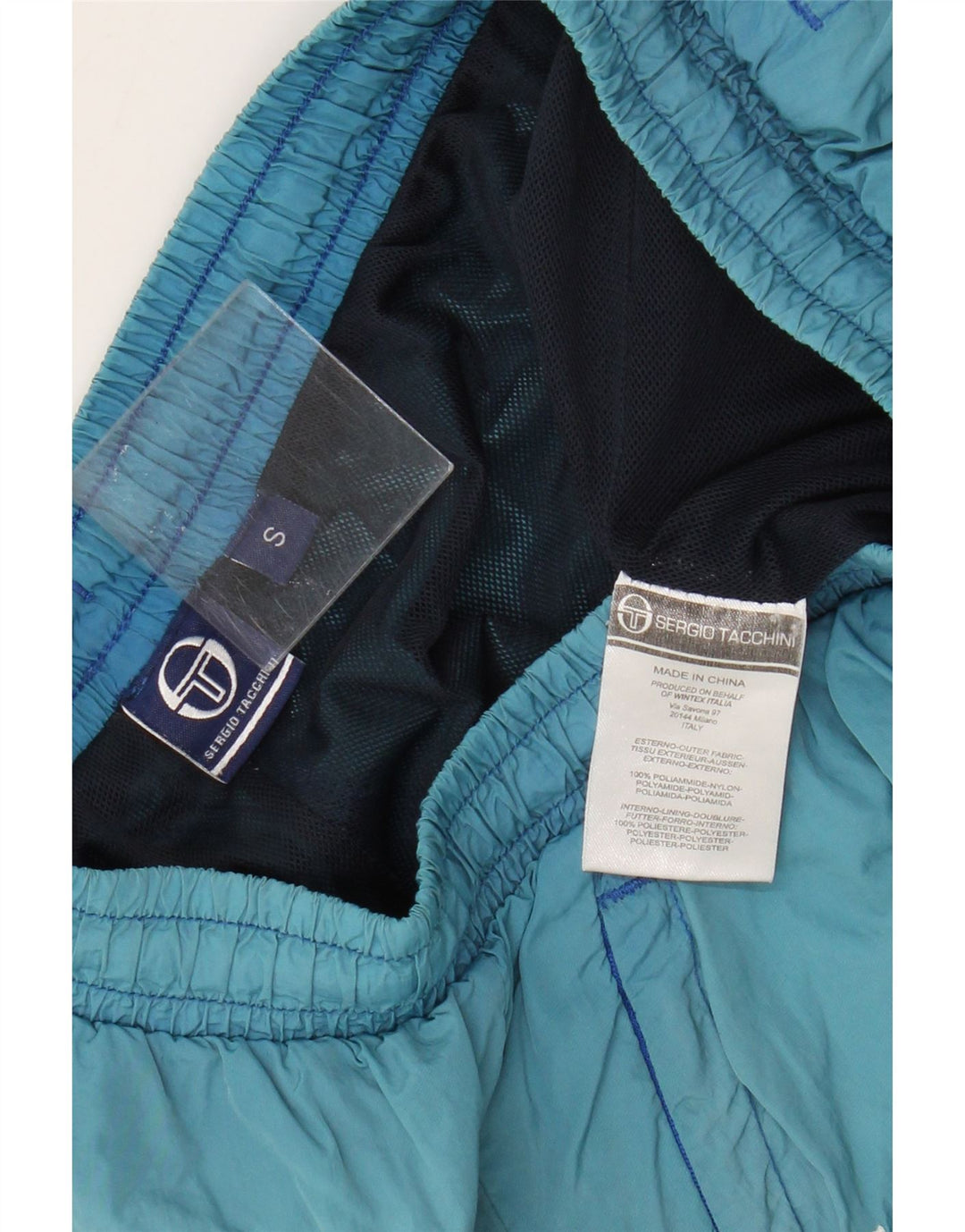 Shorts de natação masculino Sergio Tacchini pequeno turquesa Colourblock poliamida