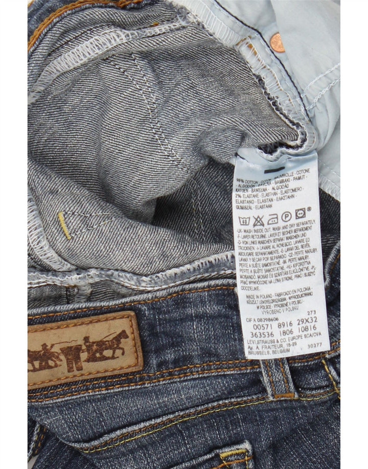 Calça jeans feminina Levi's 571 Slim W28 L30 azul algodão