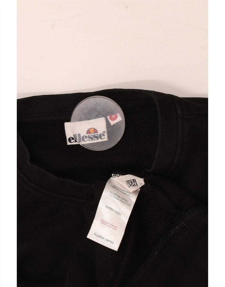 Ellesse moletom masculino gráfico jumper pequeno algodão preto