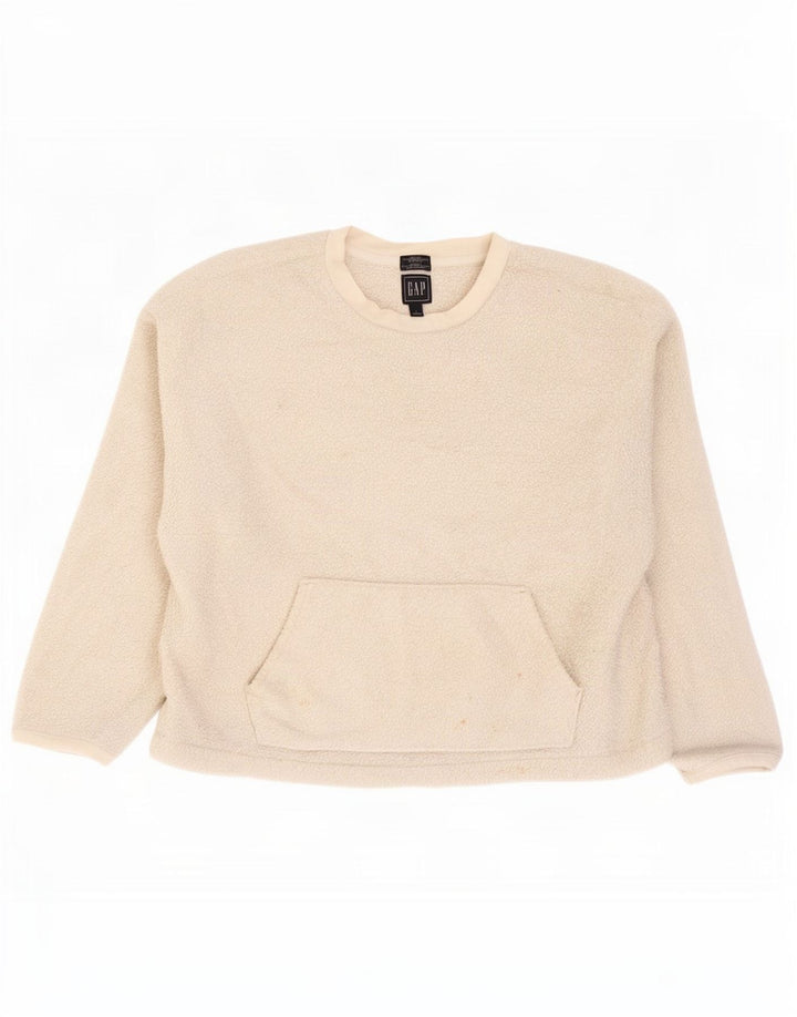 Jumper de lã feminino Gap UK 16 grande poliéster branco