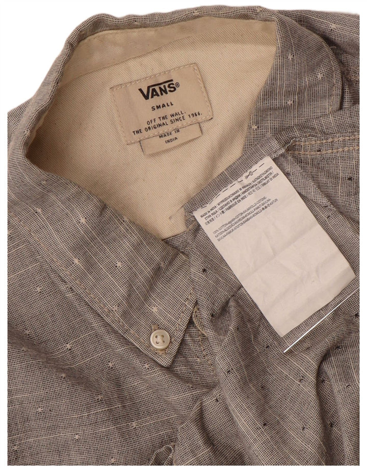 Camisa masculina Vans pequena cinza manchada de algodão