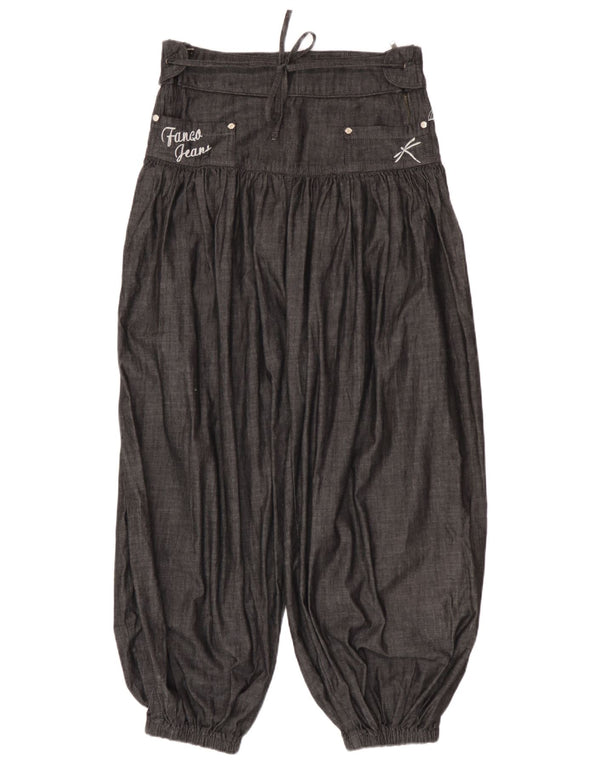 Calça Harém Feminina Vintage W28 L26 Algodão Cinza