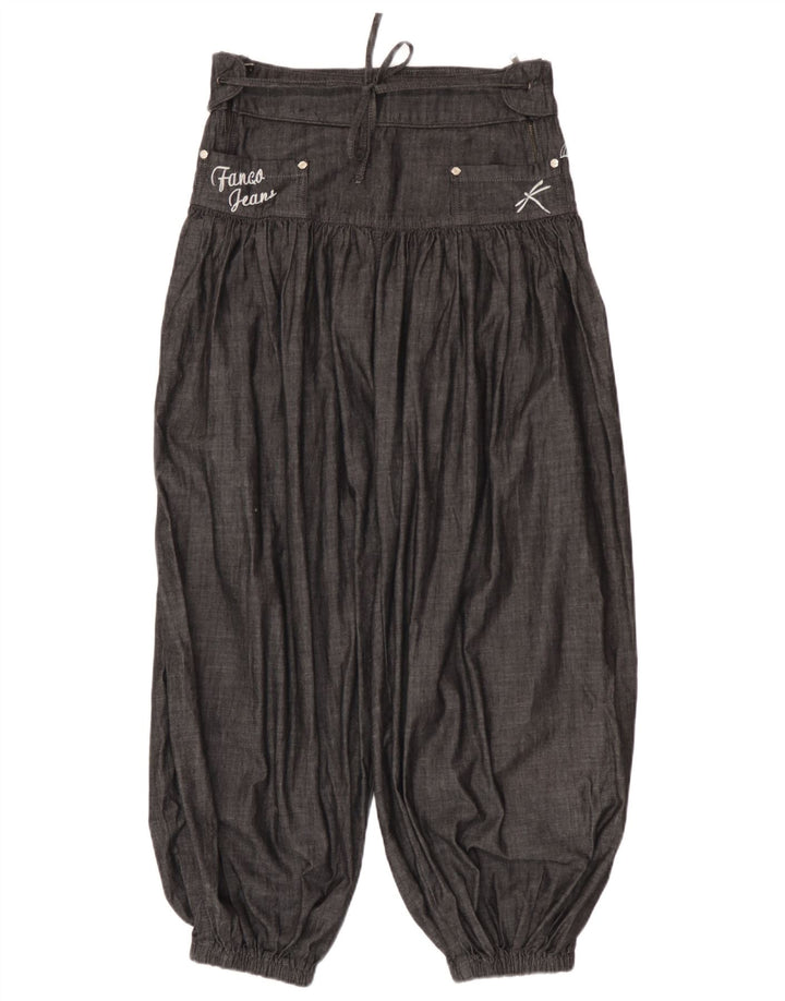 Calça Harém Feminina Vintage W28 L26 Algodão Cinza