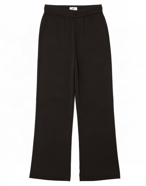 Zara Calça feminina cintura alta com pernas largas Reino Unido 12 médio W28 L31 preta