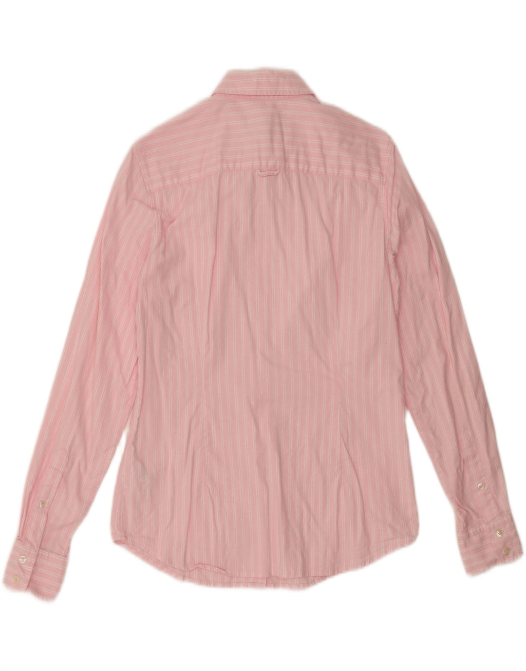 Camisa feminina Gant UK 14 grande algodão listrado rosa