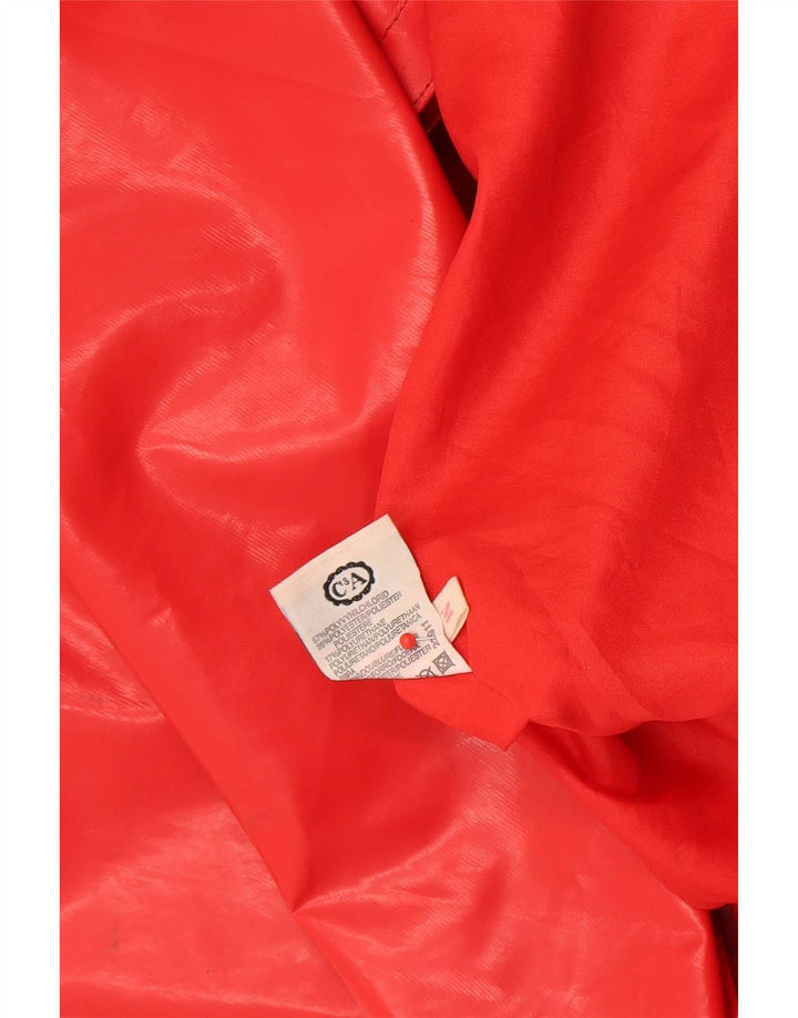 Sobretudo feminino oversized C&A UK 14 polivinil vermelho médio