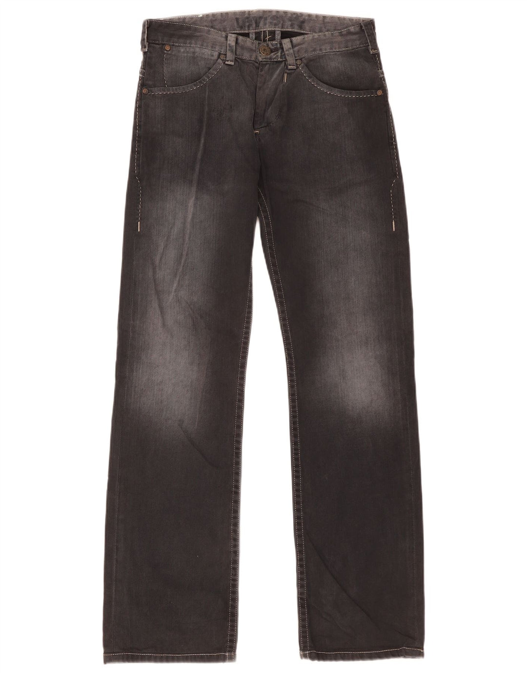 Calça jeans reta masculina Levi's W30 L34 algodão cinza