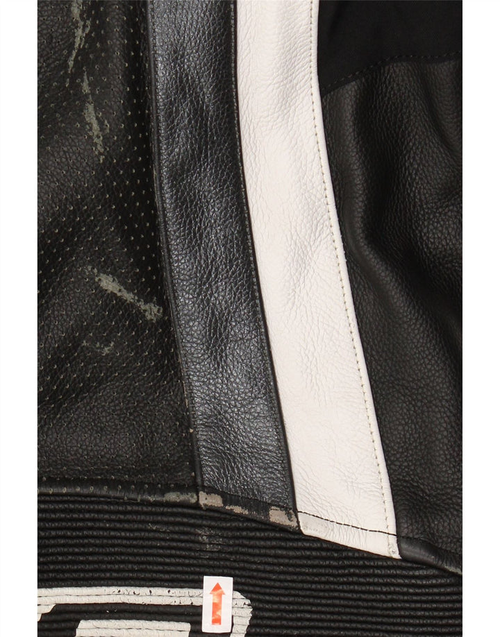 Macacão gráfico AXO Boys 10-11 anos preto colorblock couro motocicleta