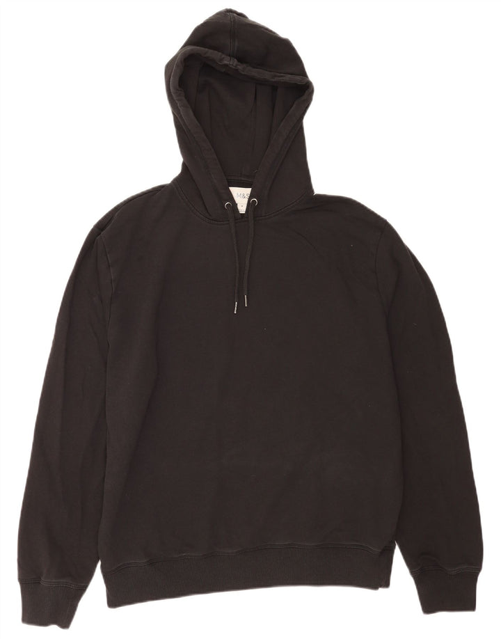 Suéter masculino com capuz Marks & Spencer médio algodão preto