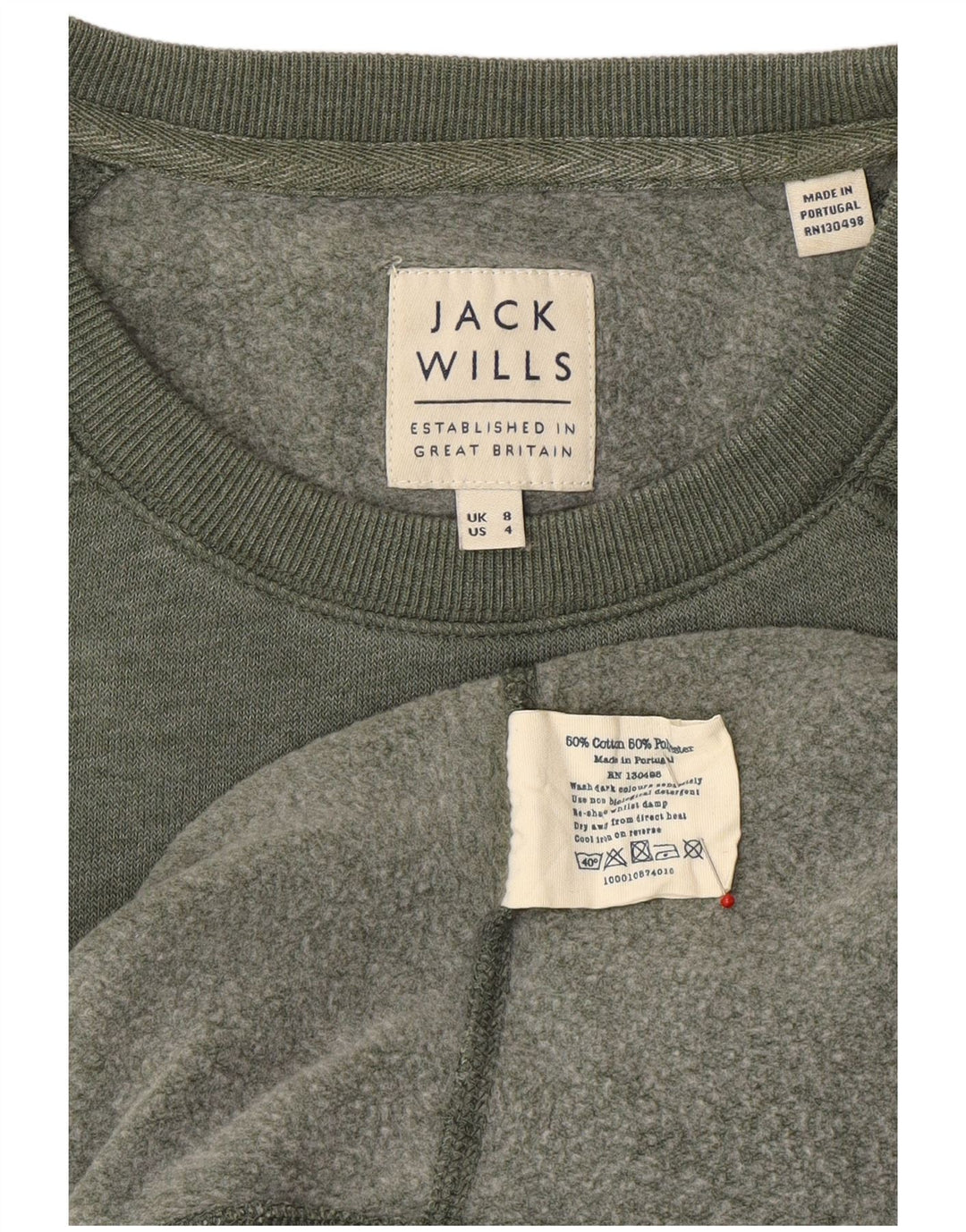 Suéter feminino JACK WILLS Reino Unido 8 pequeno algodão verde