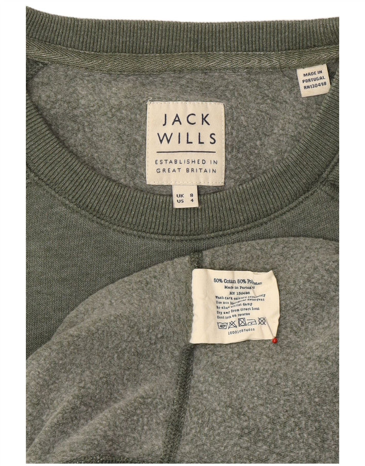 Suéter feminino JACK WILLS Reino Unido 8 pequeno algodão verde
