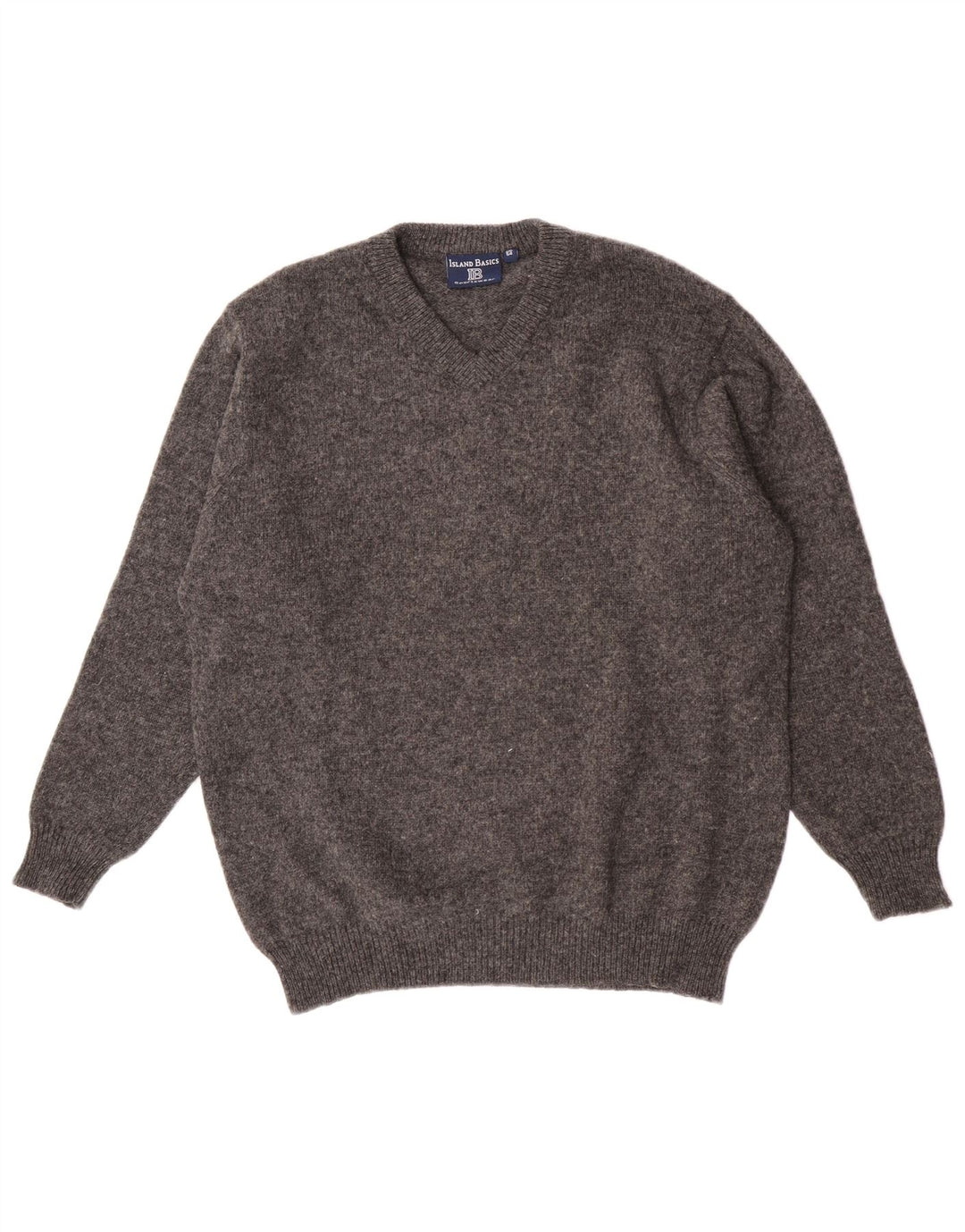 Suéter masculino vintage com decote em V IT 54 XL lã cinza