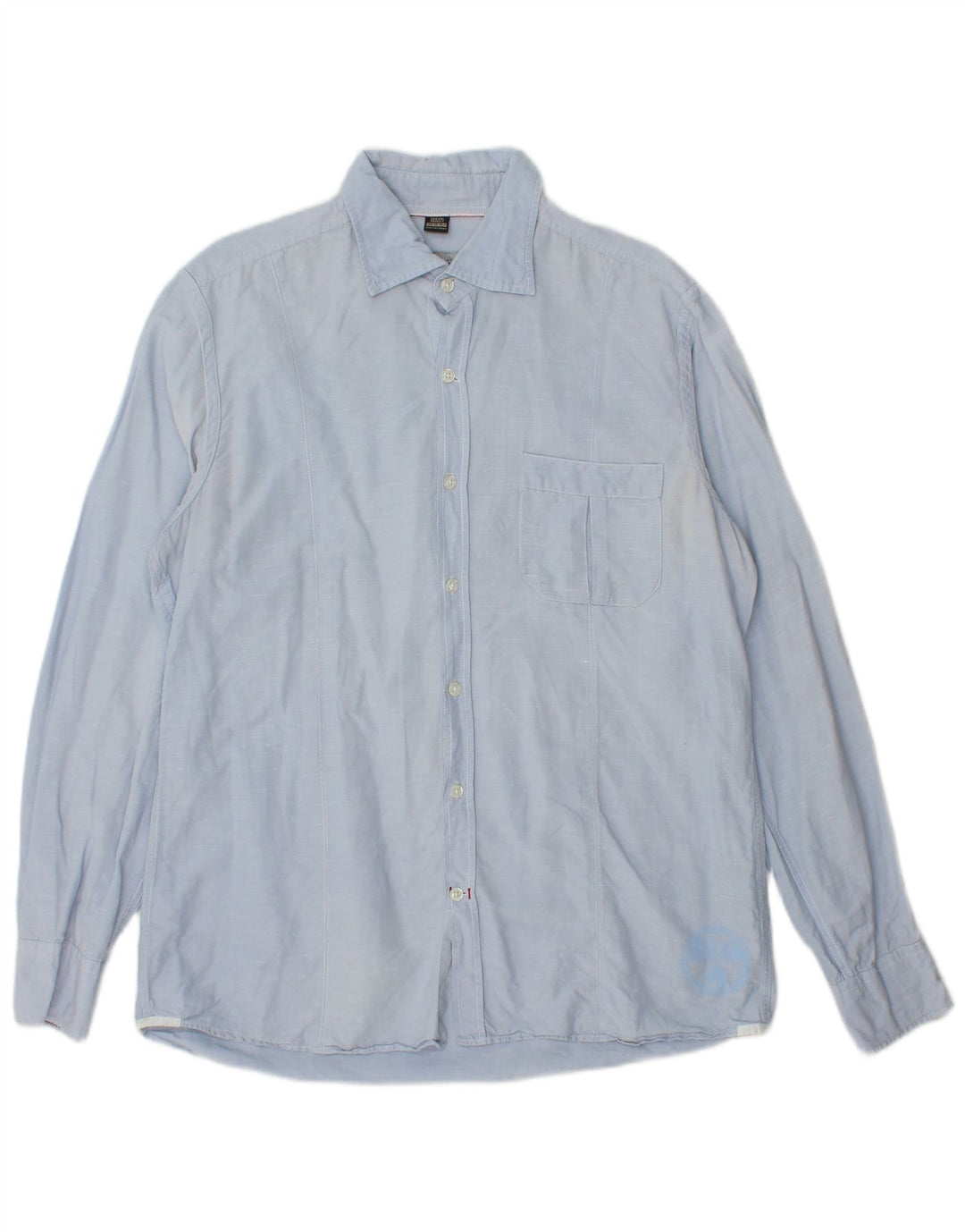 Camisa masculina Napapijri grande algodão azul