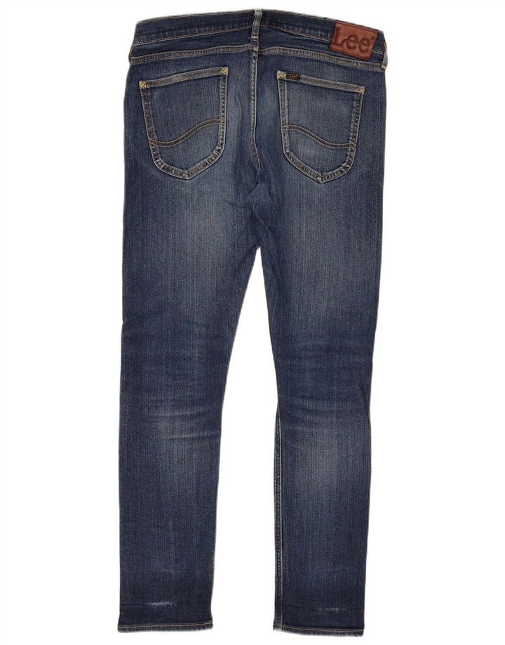 Lee Womens Luke Slim Jeans W34 L32 Azul Algodão