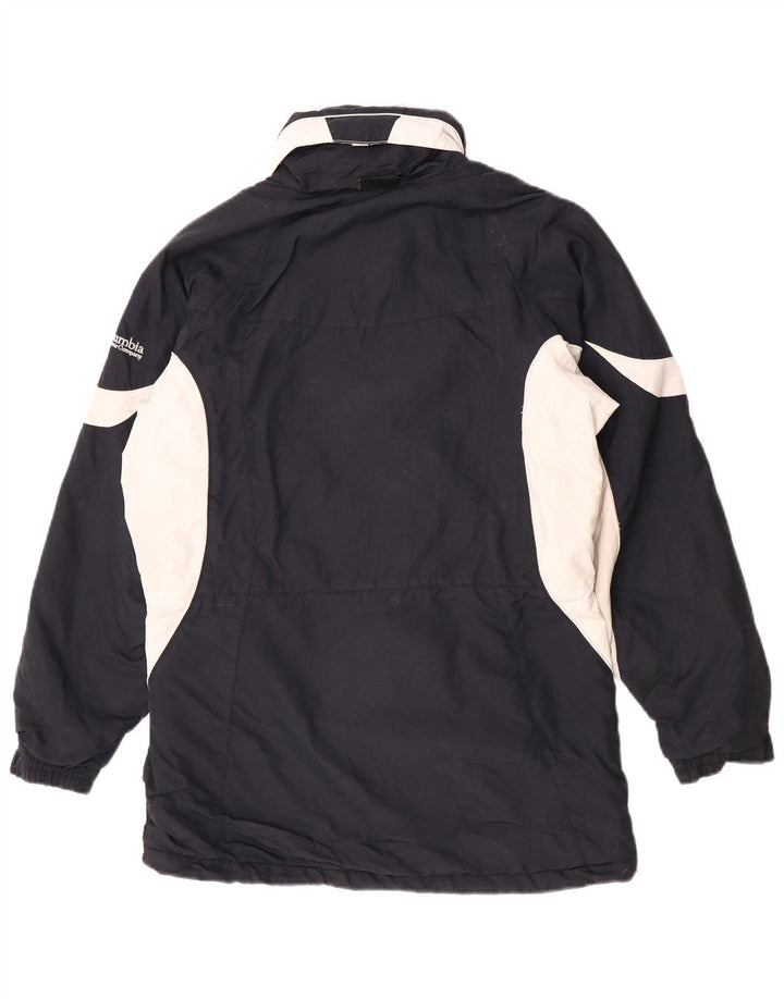 Jaqueta Columbia Feminina Oversized Acolchoada Reino Unido 10 Pequeno Bloco Colorido Azul Marinho
