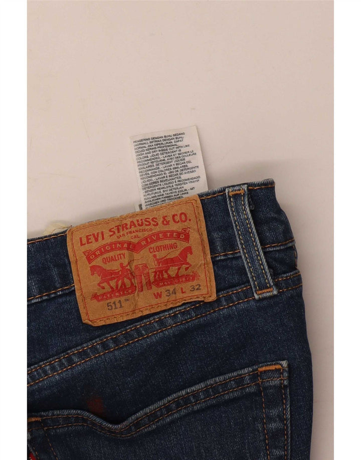 Calça Jeans Levis 511 Slim Masculina W34 L32 Azul Algodão