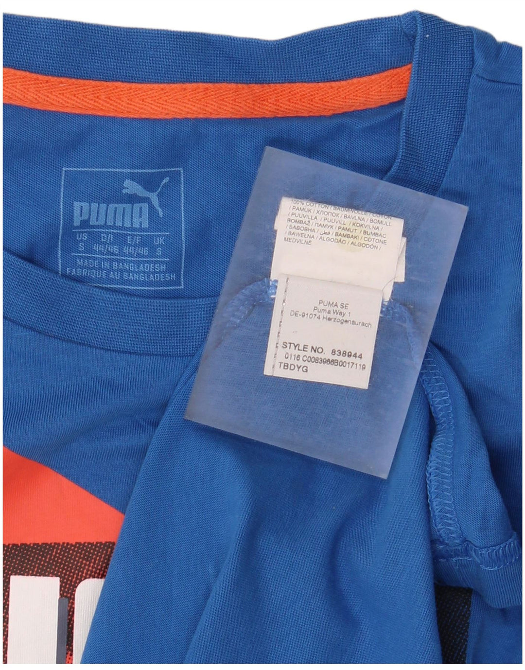 Puma Camiseta Masculina Graphic Top Pequeno Algodão Azul