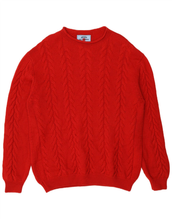 Suéter masculino Les Copains com gola tartaruga IT 52 grande lã virgem vermelha