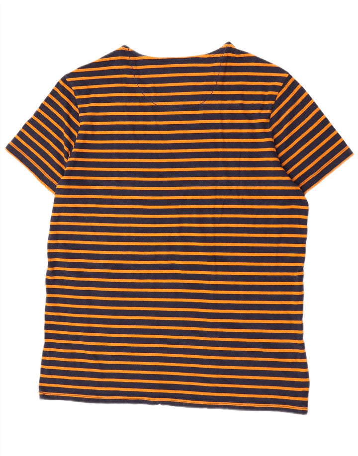 Camiseta masculina G-Star Top XL listrado laranja