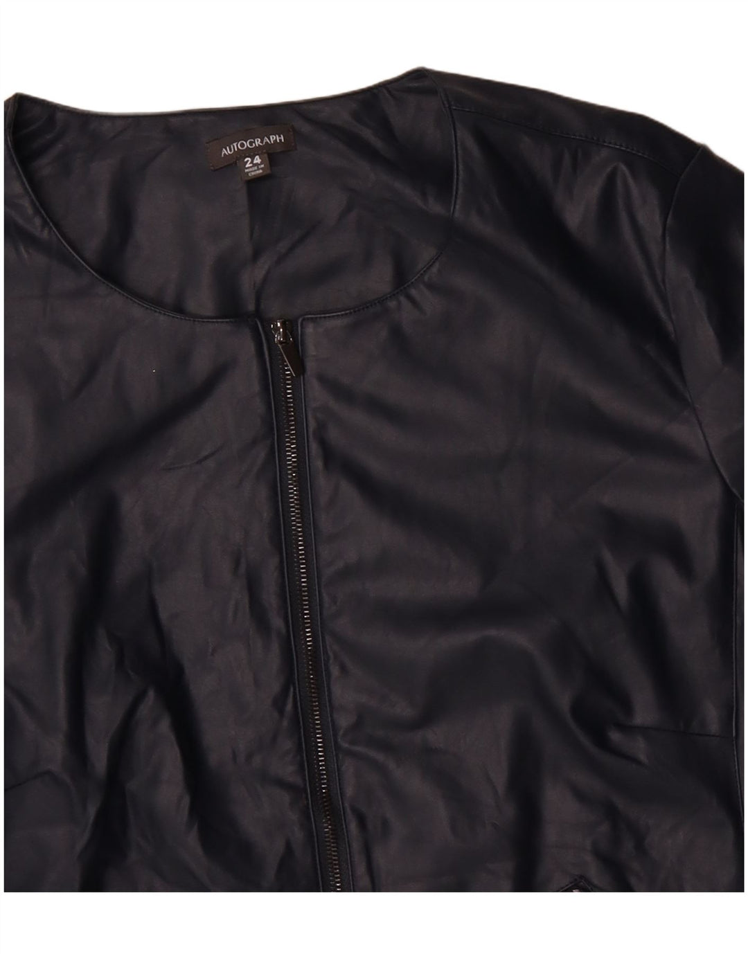 Jaqueta bomber feminina Marks & Spencer Autograph UK 24 4XL azul marinho