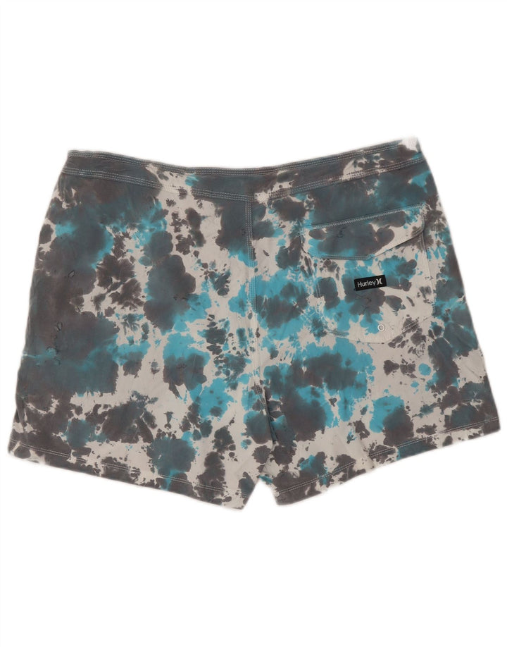 Shorts de natação masculino Hurley XL cinza tie-dye poliéster