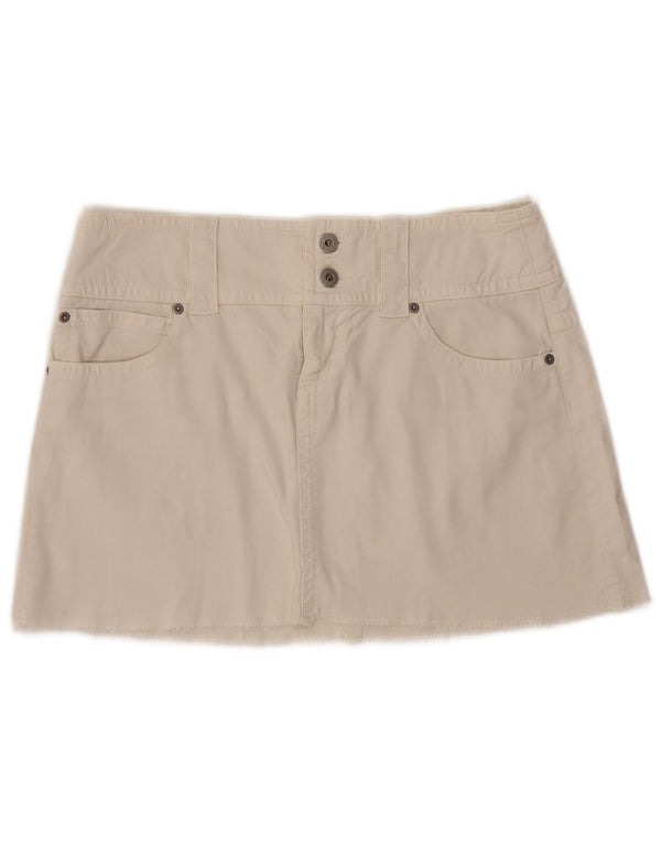 Mini saia jeans feminina Guess média W32 branca