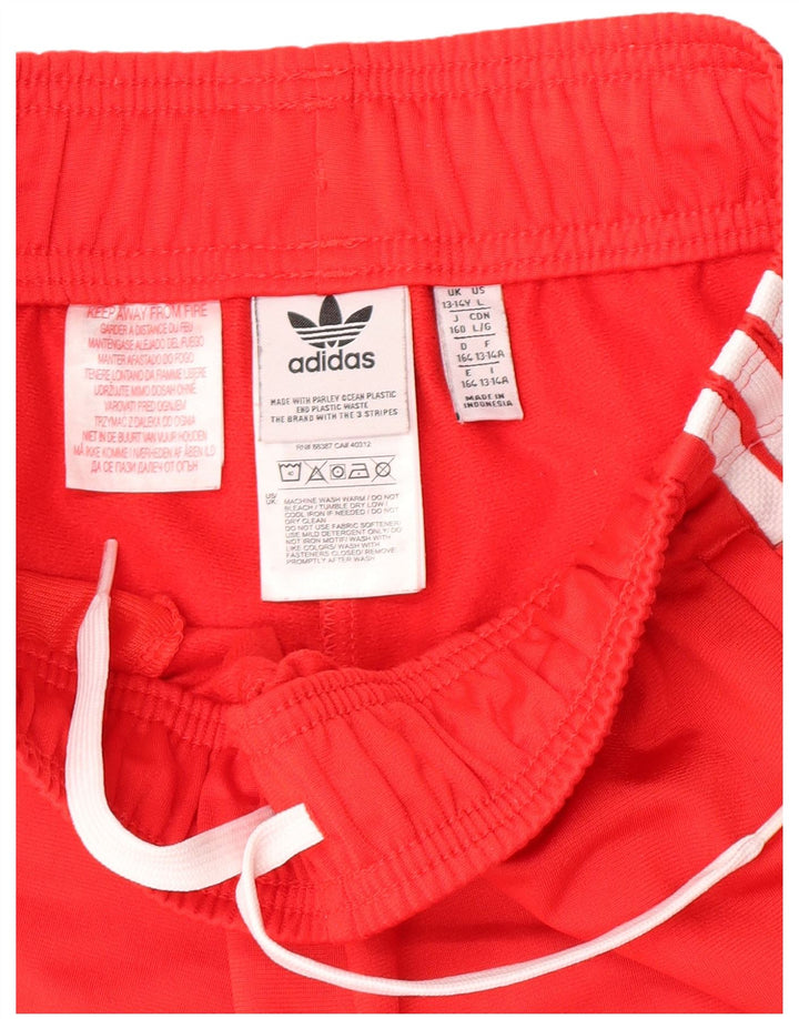 Adidas meninos calças de treino joggers 13-14 anos poliéster vermelho
