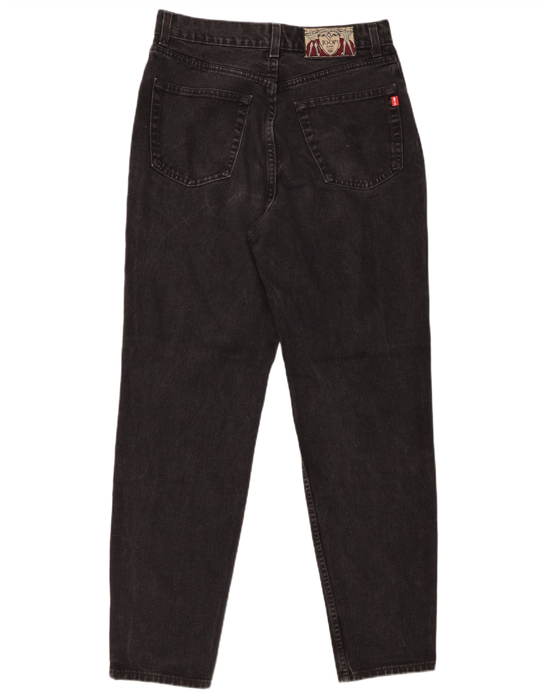 Calça jeans feminina JOOP Tapered UK 12 médio W30 L31 algodão preto