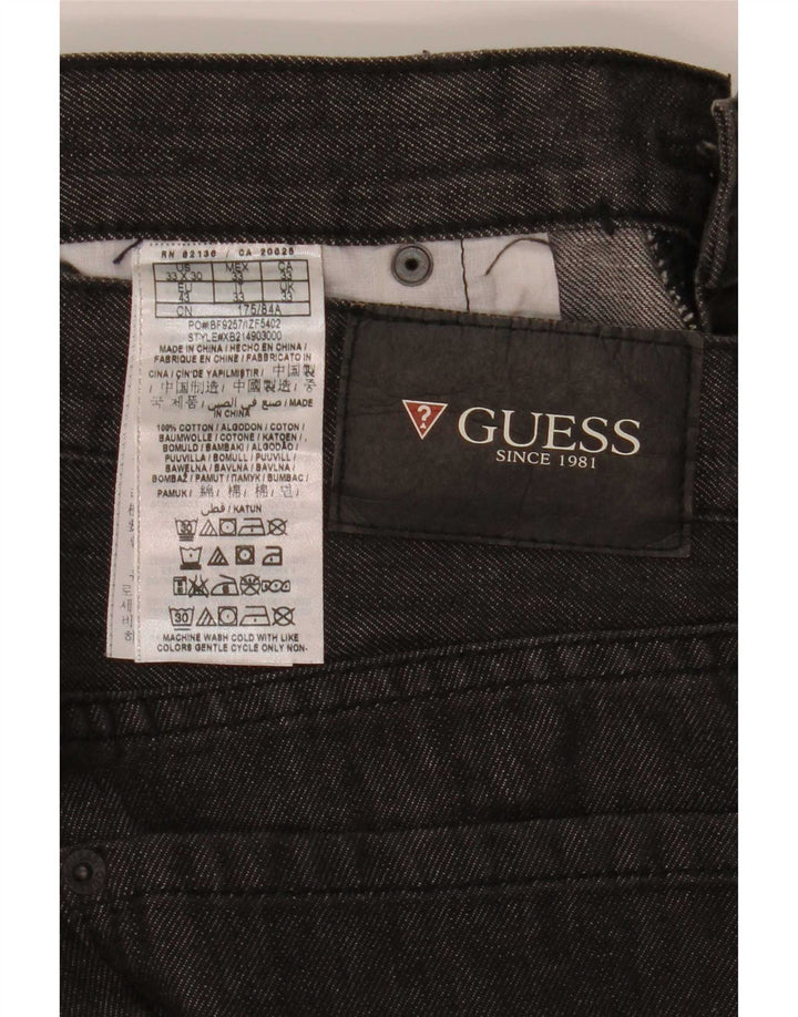 Guess Mens Straight Jeans W33 L30 Cinza Algodão
