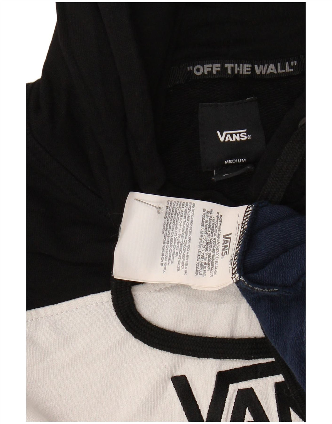 VANS Mens Graphic Hoodie Jumper Médio Multicolorido Colorblock Algodão