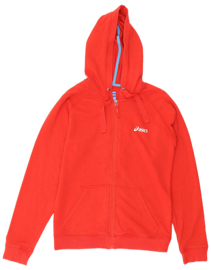 Suéter Asics masculino com capuz e zíper médio algodão vermelho